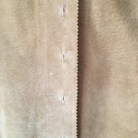 TAN SUEDE LEATHER BLAZER TOP - Picture 4 of 8